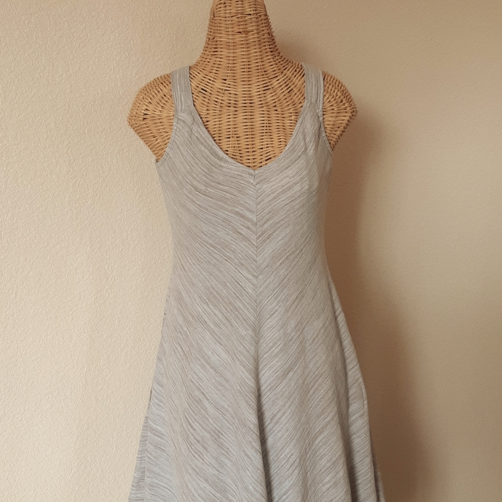FEVER Vee Neck Linen/Rayon Hi-lo Dress
